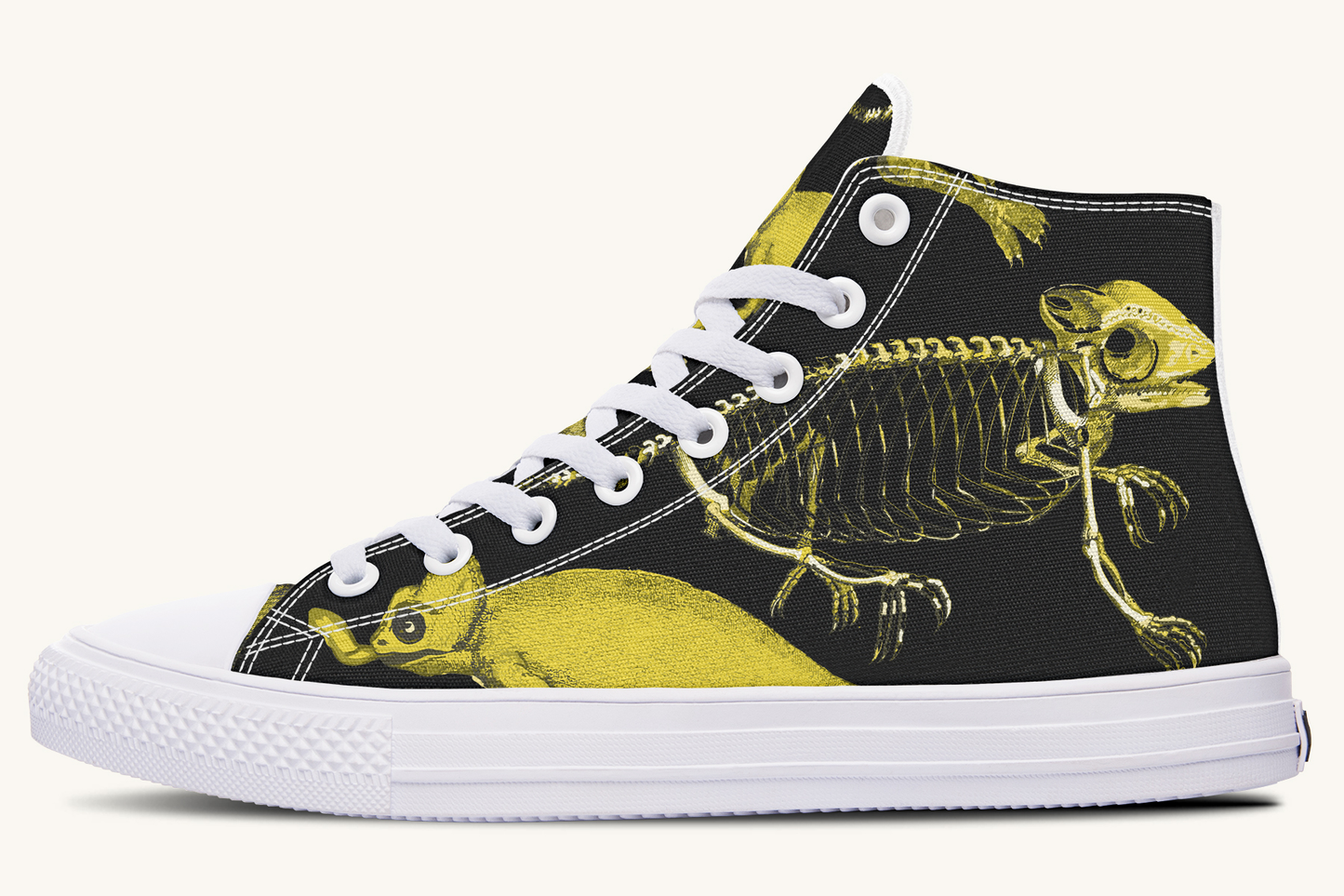 Reptilian in Bloom Black Yellow Hightops - Jaded Lament