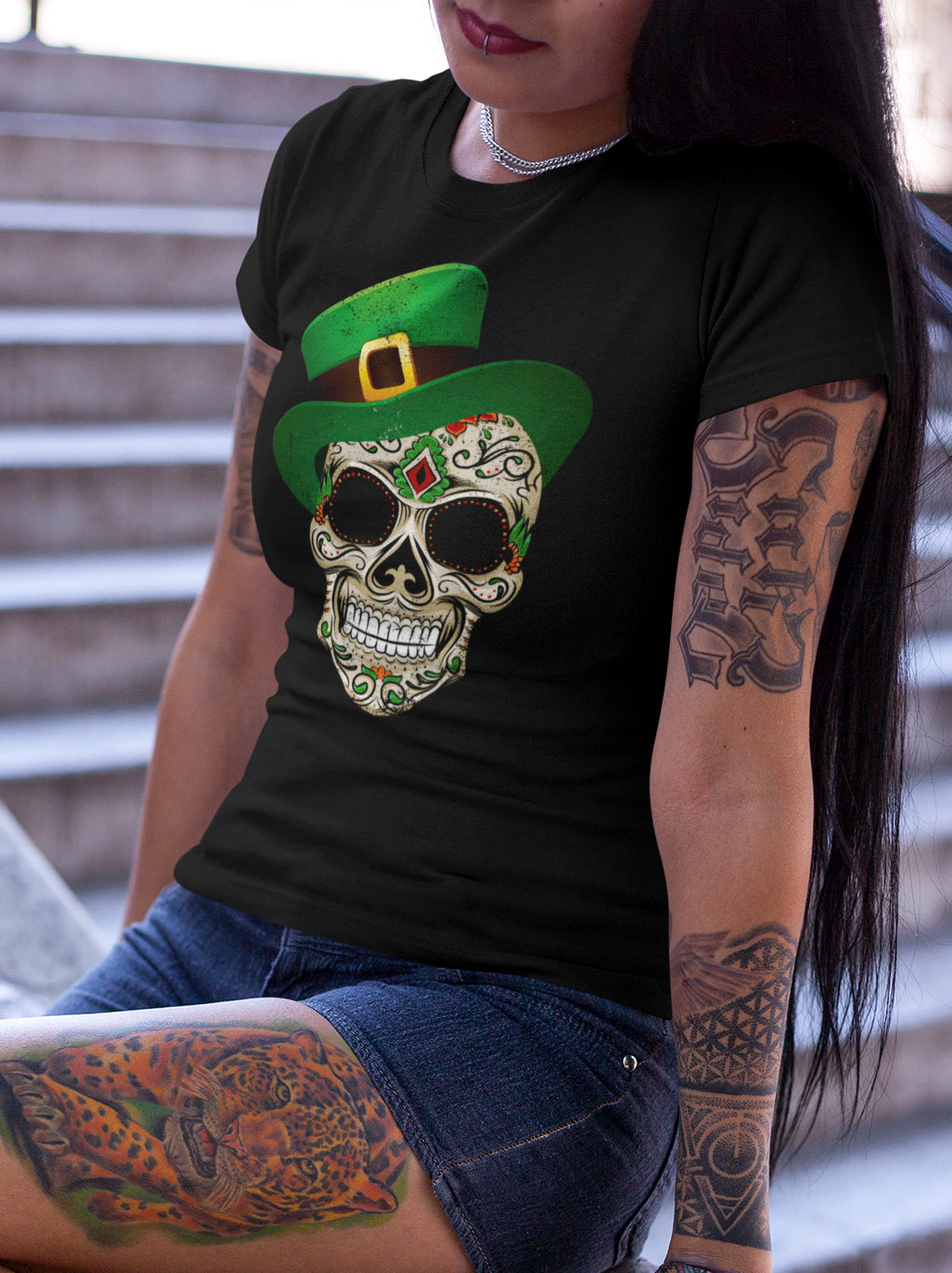 Premium St. Patrick's Irish I Was Mexican Skull T-Shirt