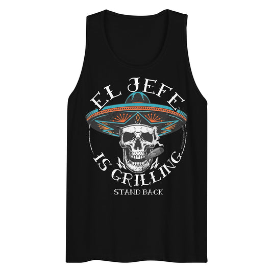 Men's Premium El Jefe Is Grilling Tank tank top