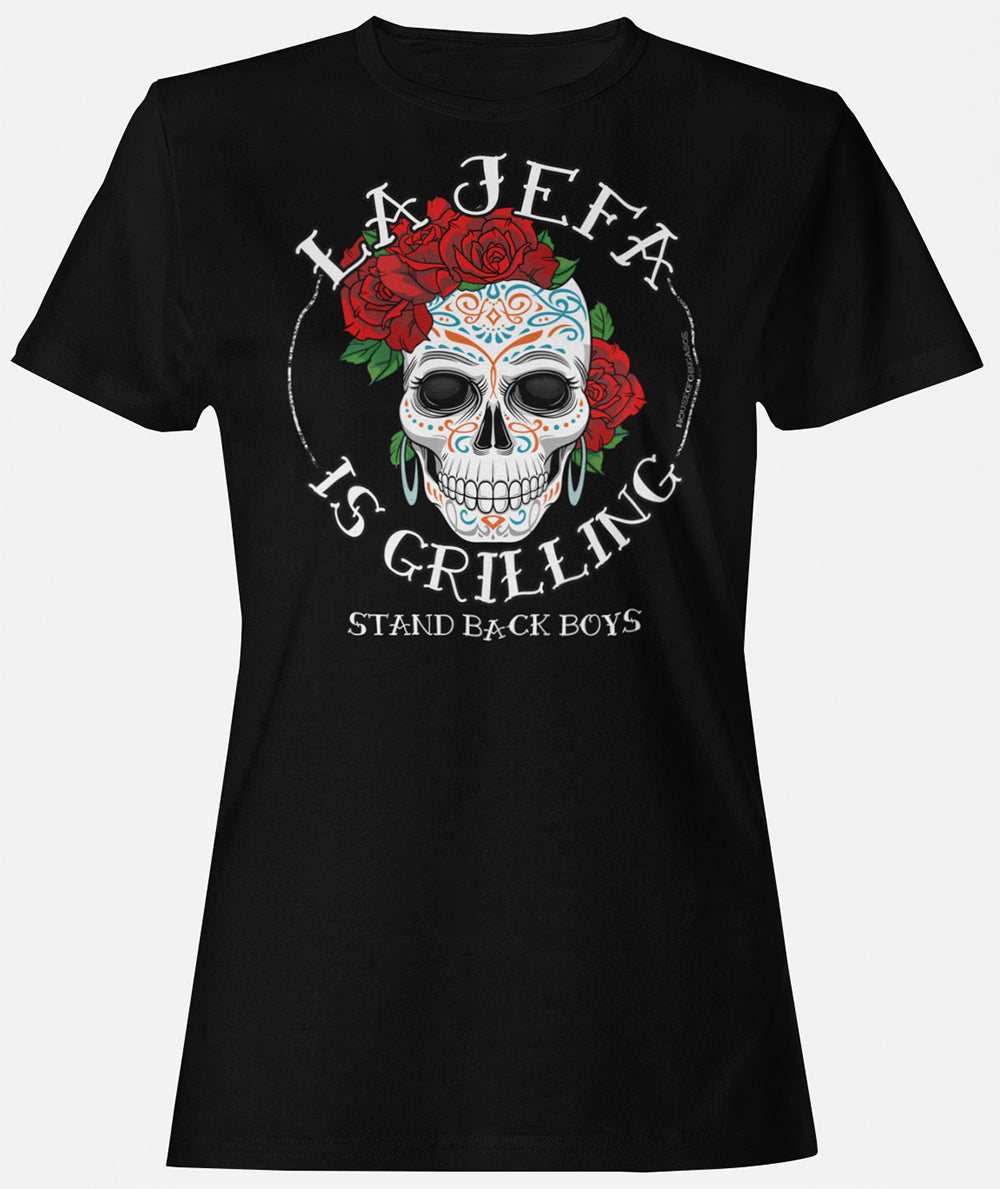 Premium La Jefa Is Grilling Ladie's Cut OG Relaxed T-Shirt