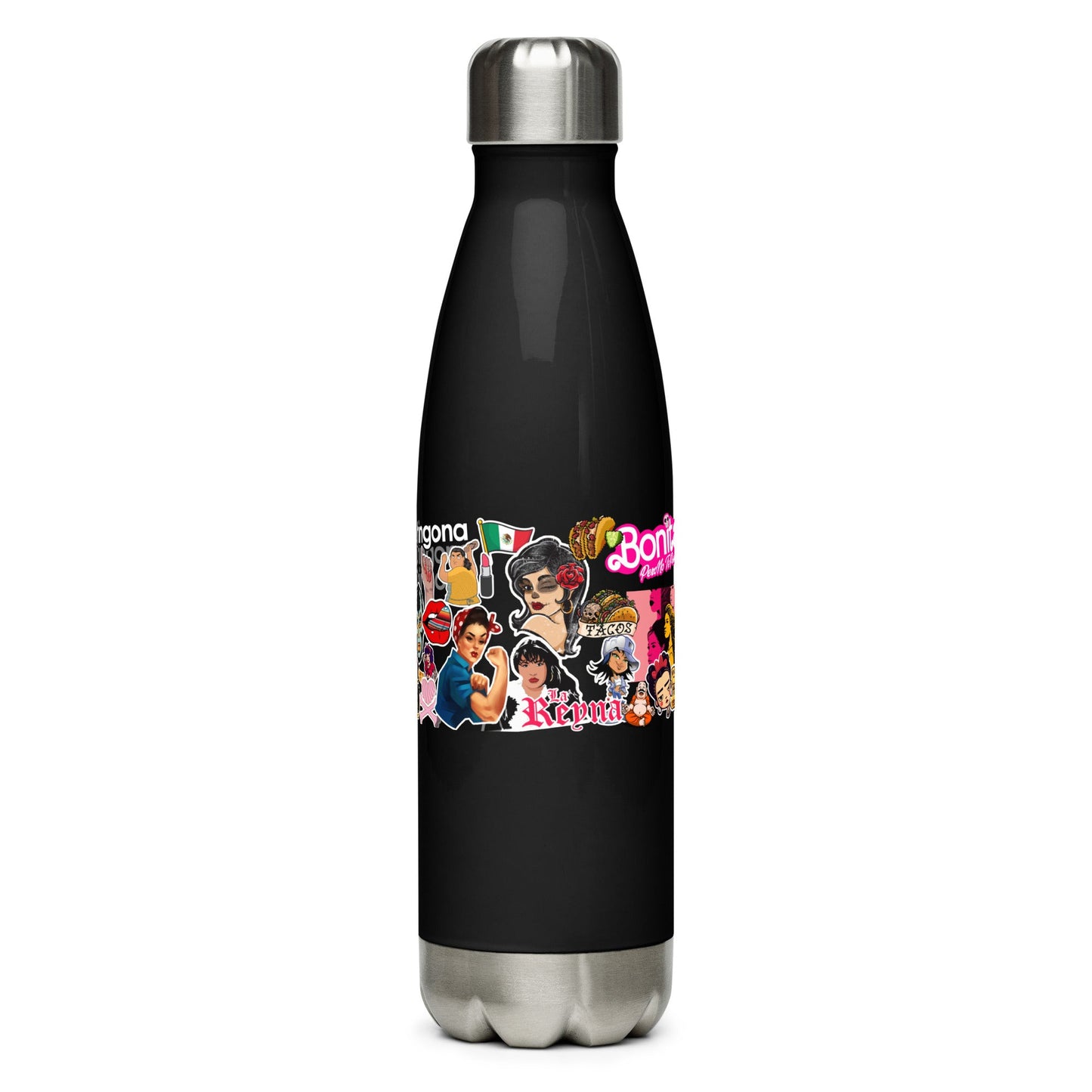 Chingona Stickered Print Stainless Steel Water Bottle