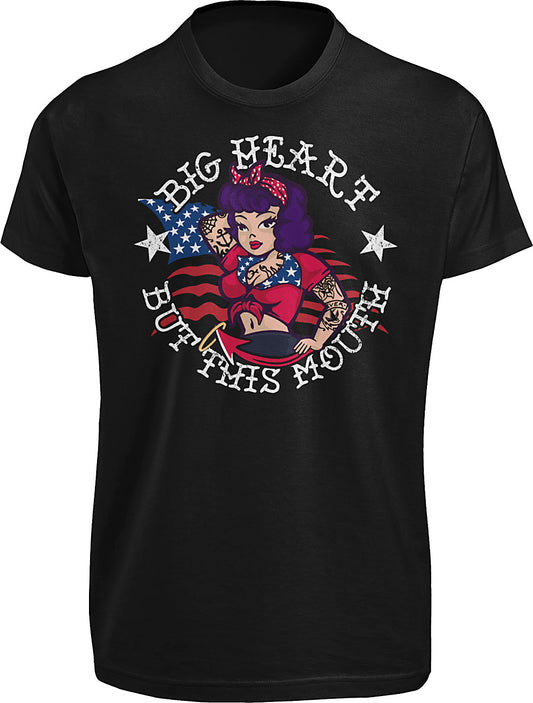 Premium Big Heart But This Mouth 4th Of July Vintage Tee