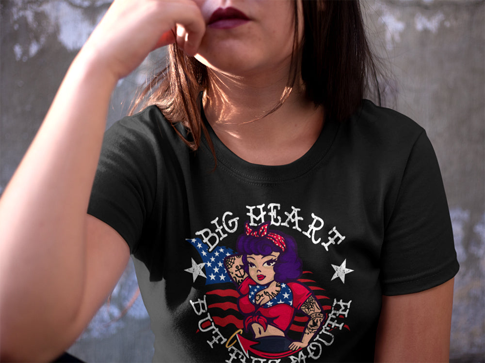 Premium Big Heart But This Mouth 4th Of July Vintage Tee