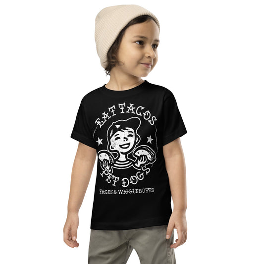 Premium  Eat Tacos Pet Dogs Toddler Short Sleeve Tee