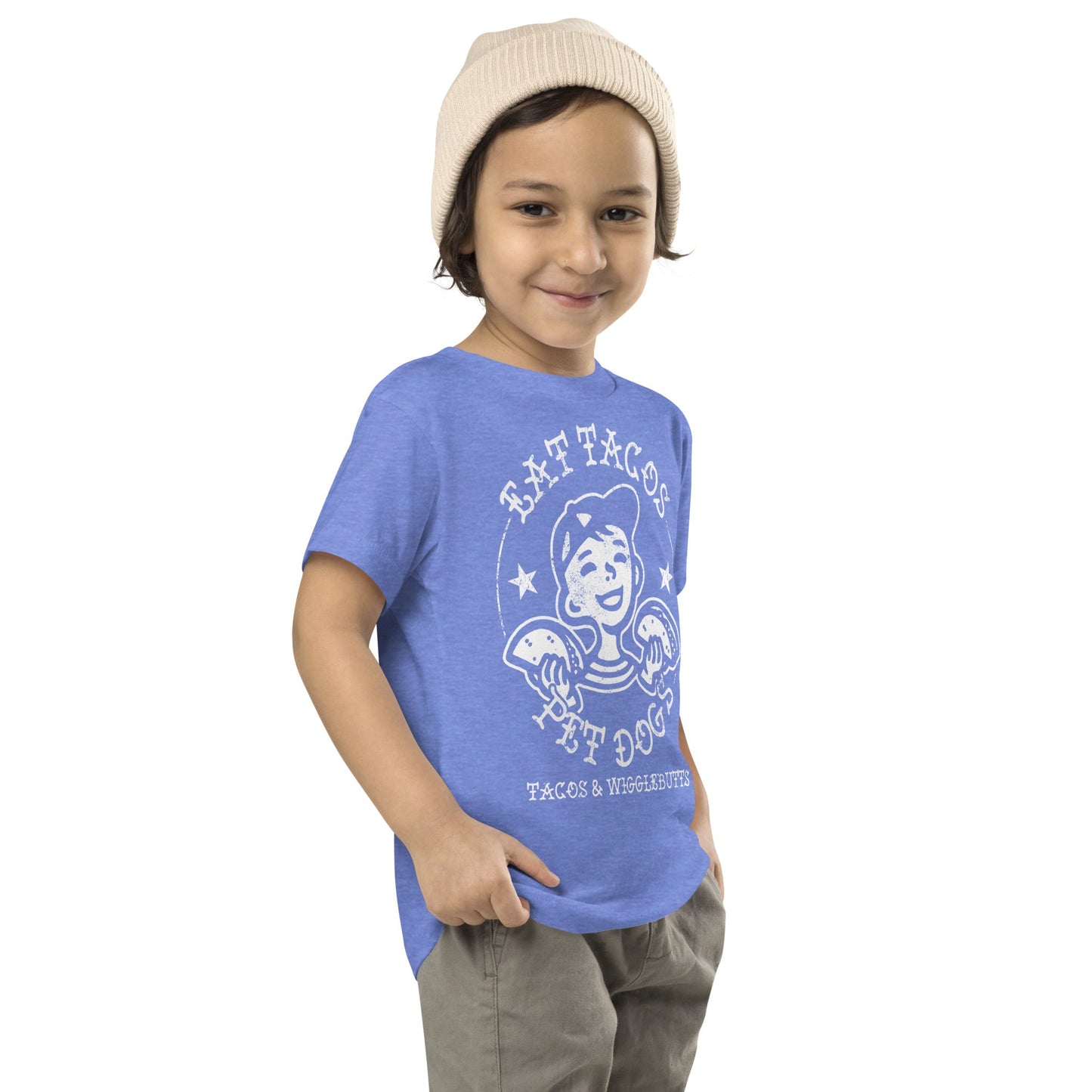Premium  Eat Tacos Pet Dogs Toddler Short Sleeve Tee