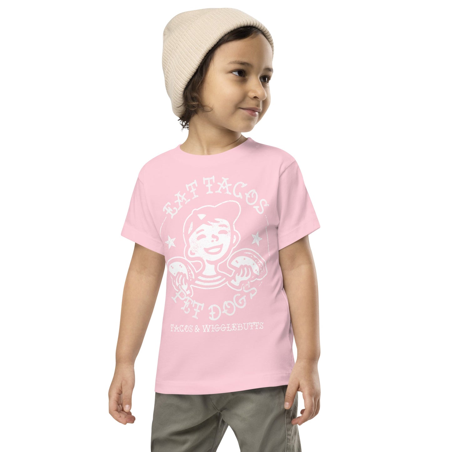 Premium  Eat Tacos Pet Dogs Toddler Short Sleeve Tee