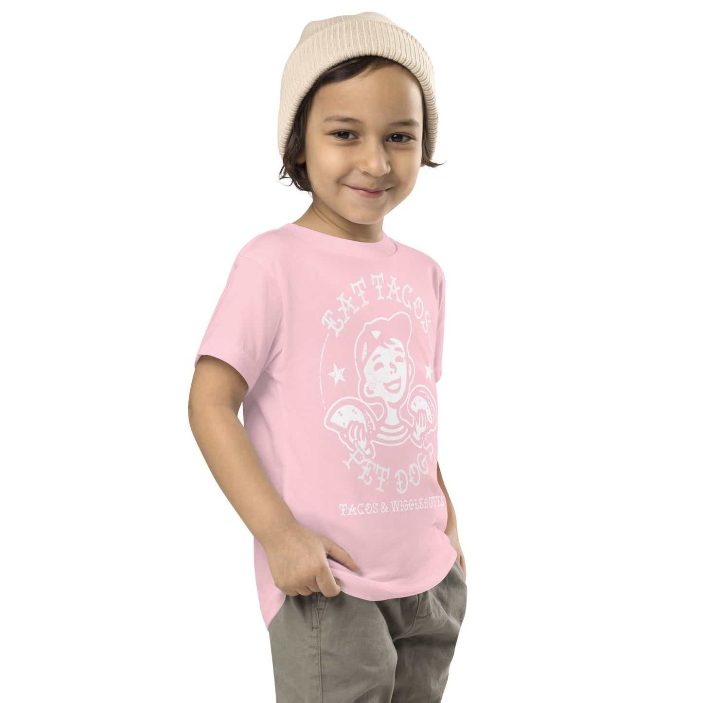 Premium  Eat Tacos Pet Dogs Toddler Short Sleeve Tee