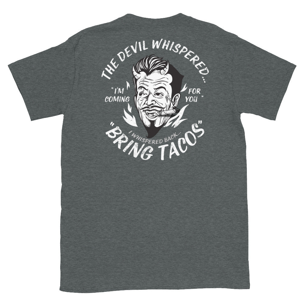 The Devil Whispered Vintage Greaser T-Shirt (Front And Back)