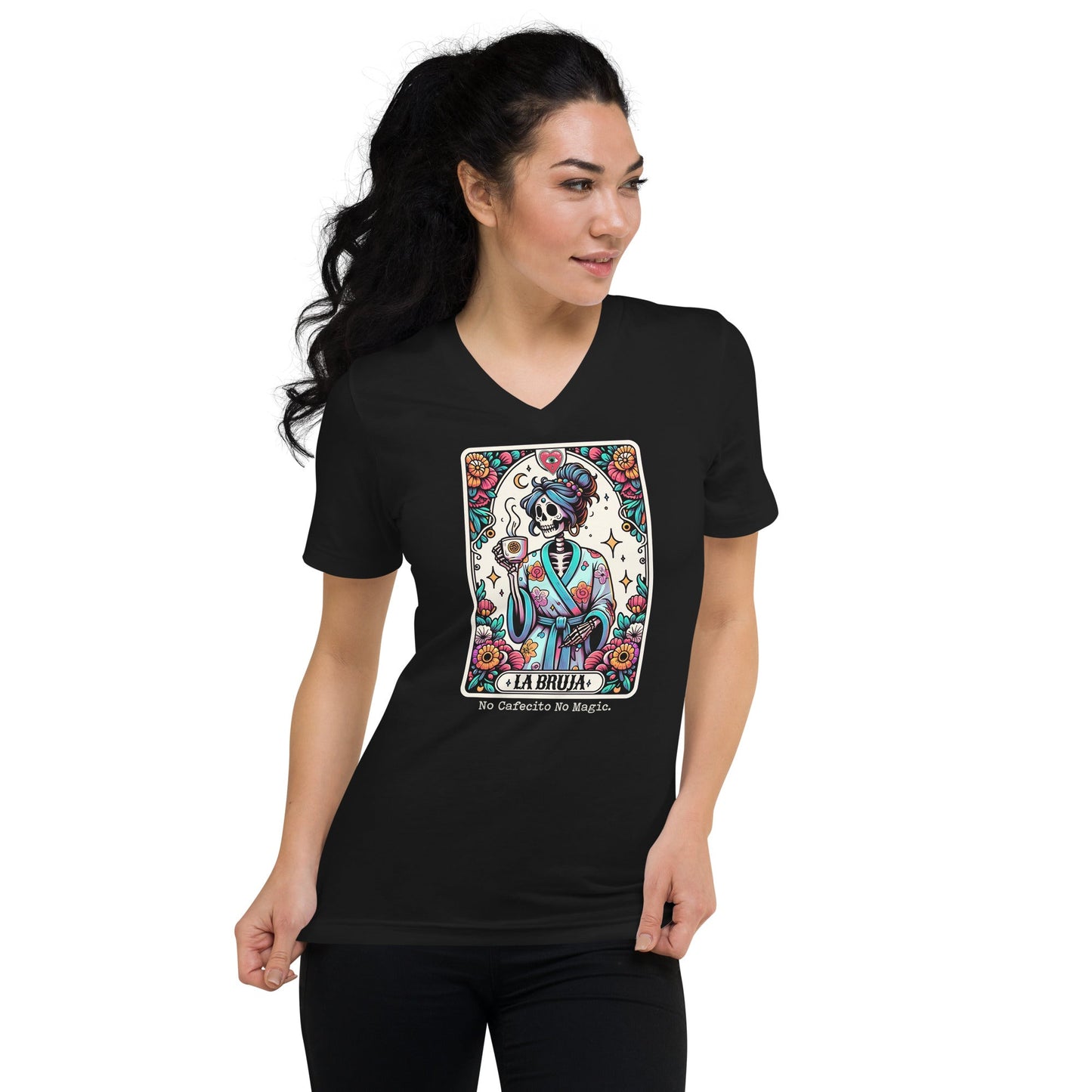 Premium Bella Canvas No Cafecito No Magic V-Neck T-Shirt