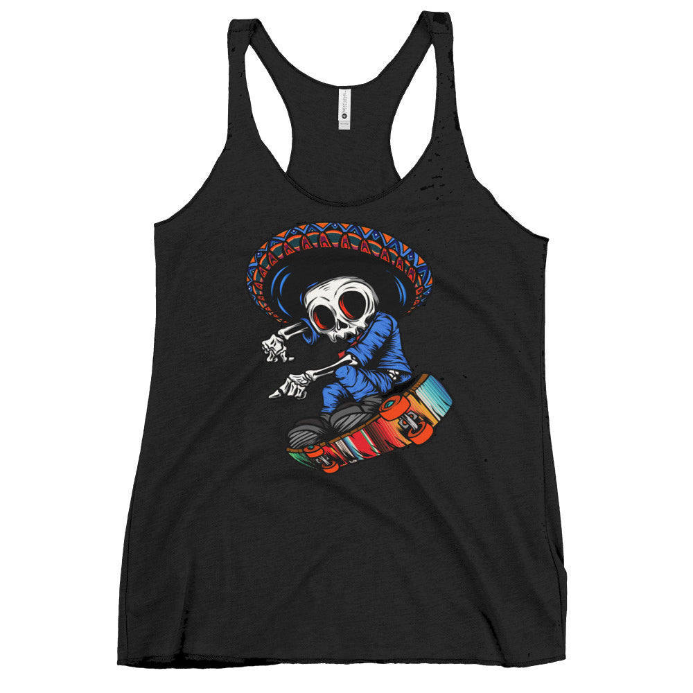 Premium Next Level Órale Serape Calavera  Skate Racerback Tank