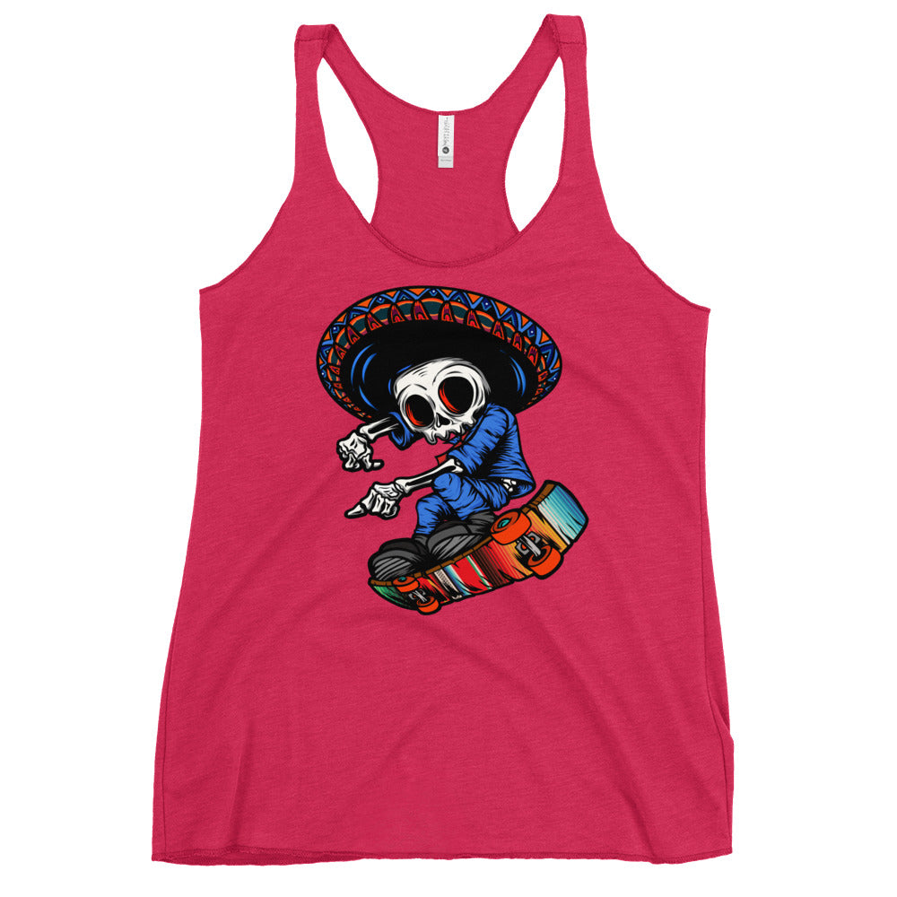 Premium Next Level Órale Serape Calavera  Skate Racerback Tank