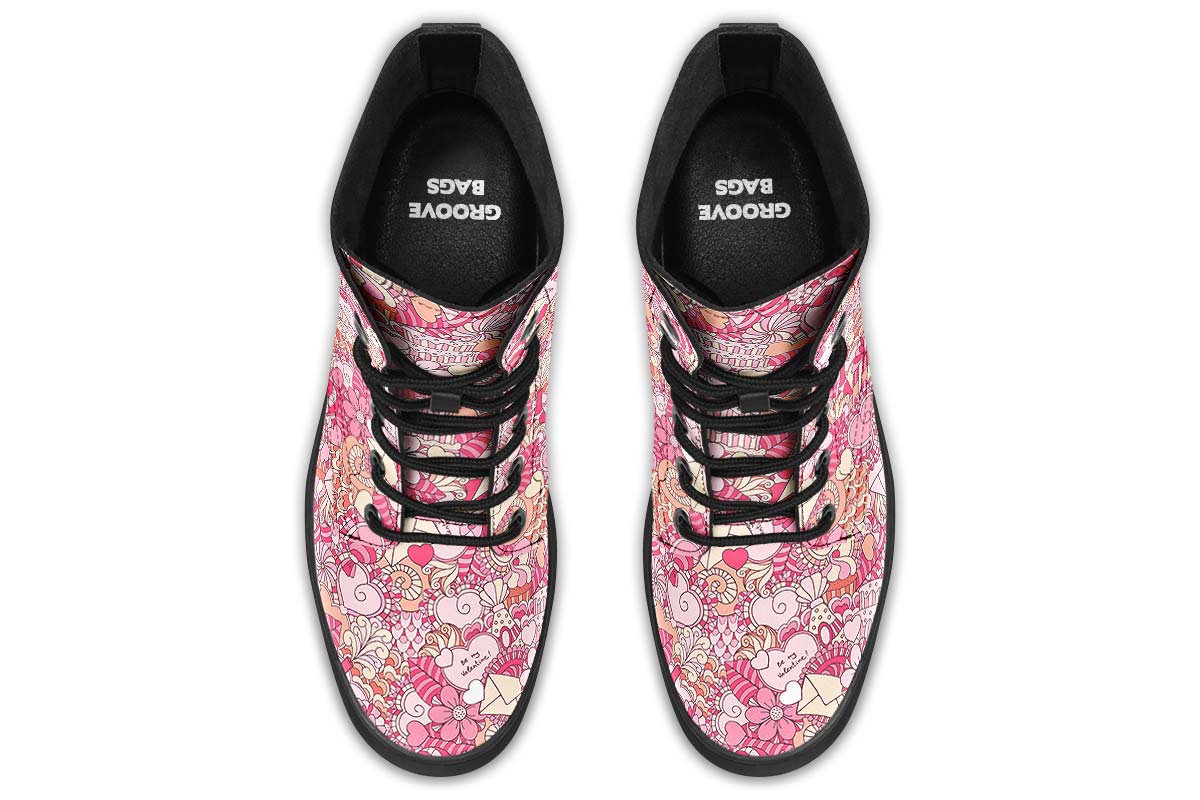 Abstract Valentines Day Boots