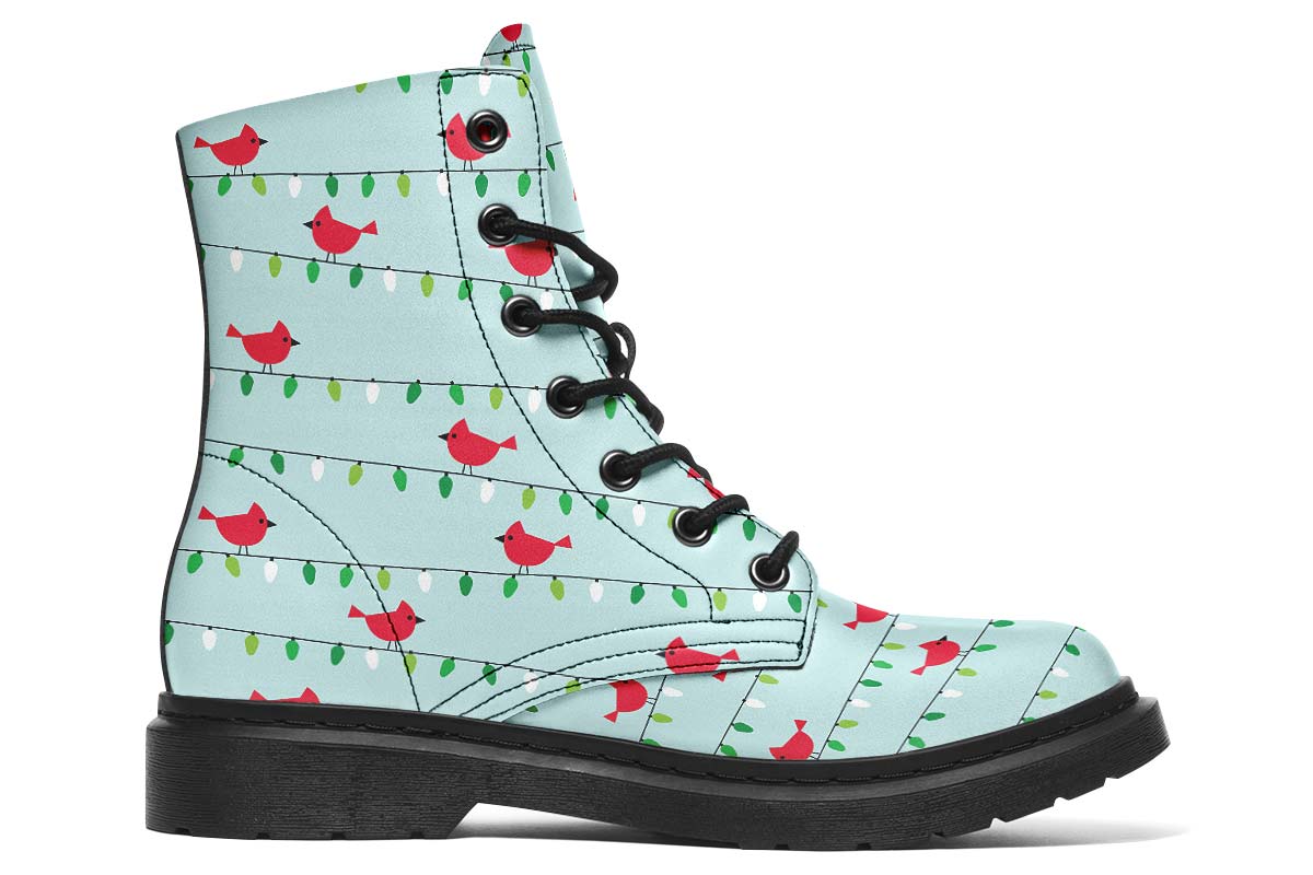 Birds On Christmas Lights Boots