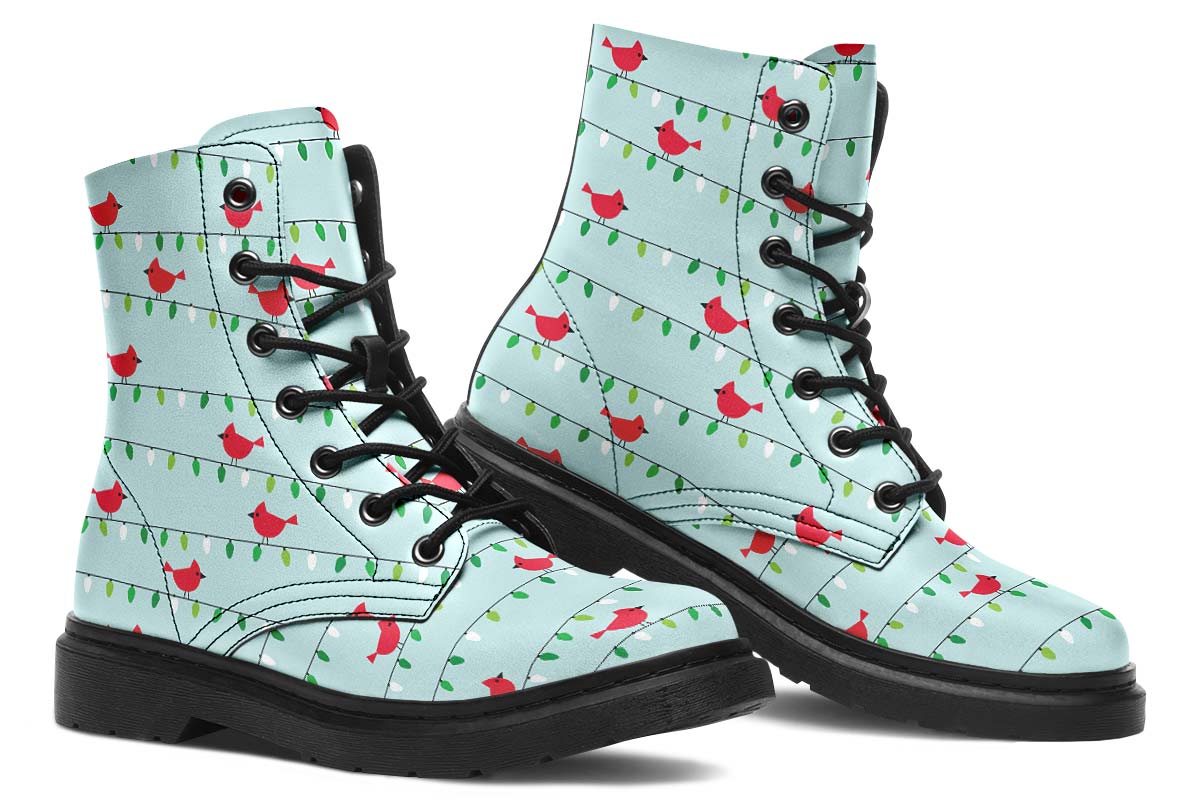 Birds On Christmas Lights Boots