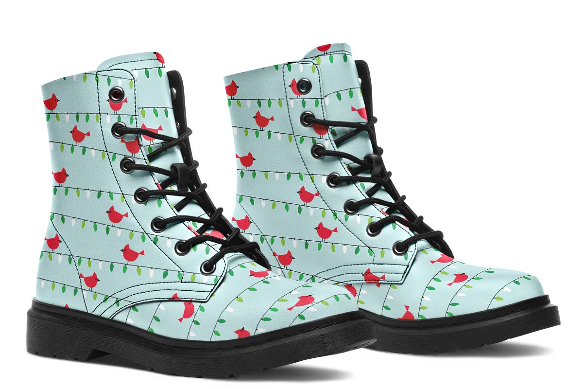 Birds On Christmas Lights Boots