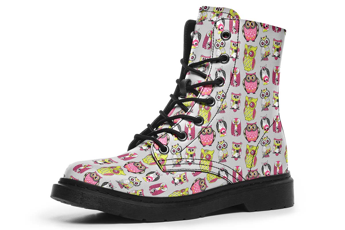 Colorfu Owl Pattern Boots