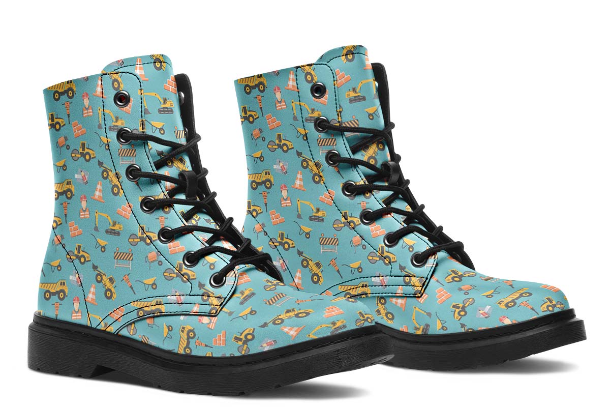 Construction Pattern Boots
