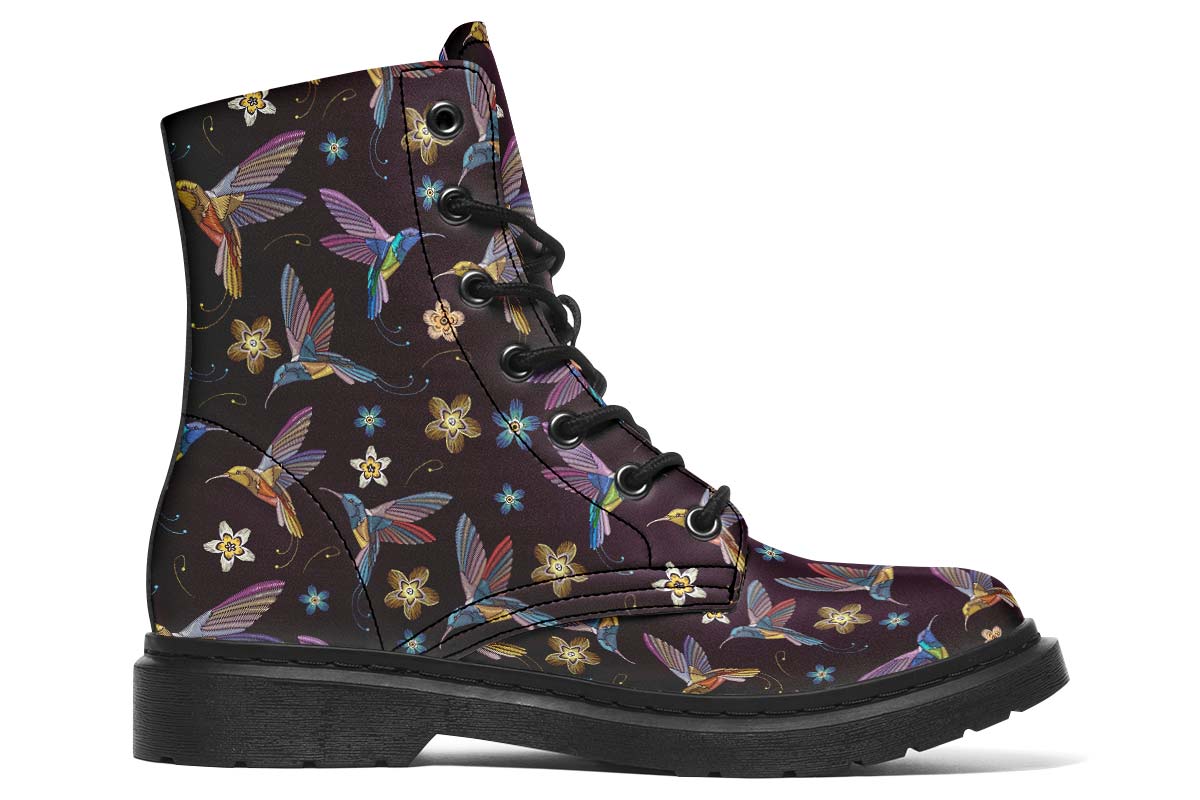 Embroidery Hummingbirds Boots
