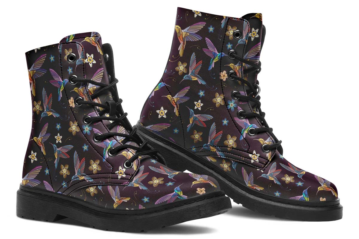 Embroidery Hummingbirds Boots