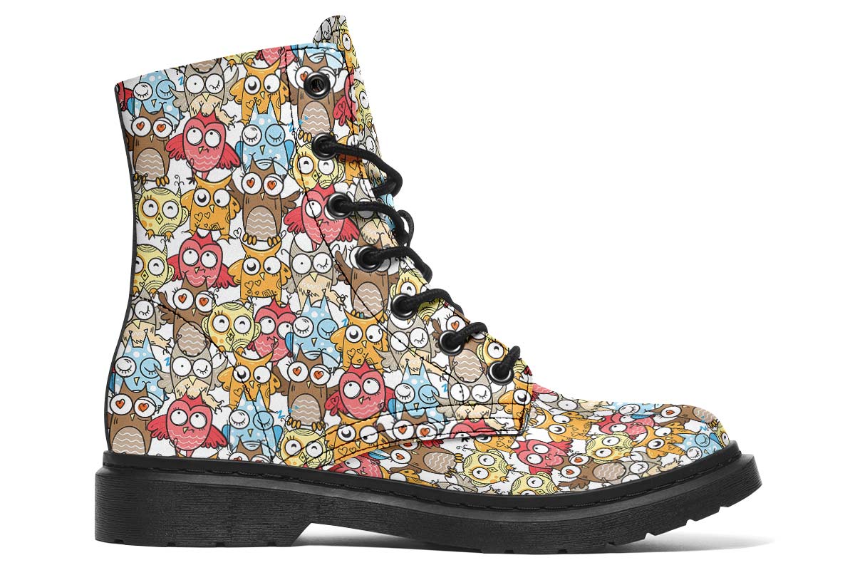 Silly Owl Pattern Boots
