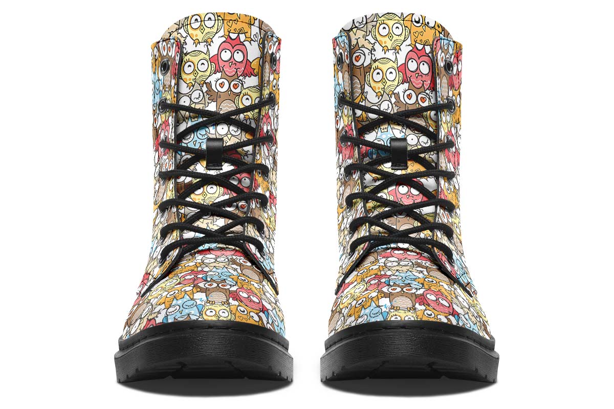 Silly Owl Pattern Boots