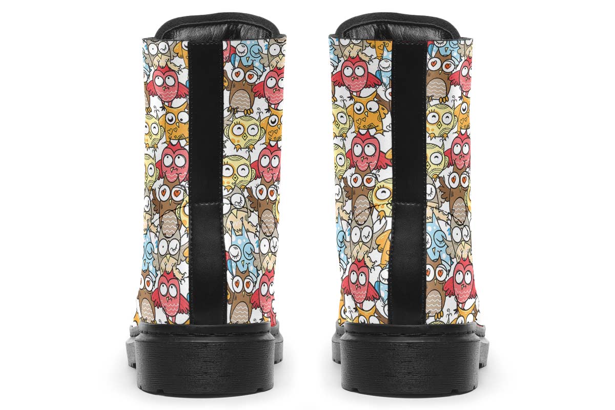 Silly Owl Pattern Boots