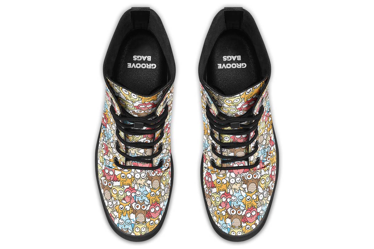 Silly Owl Pattern Boots
