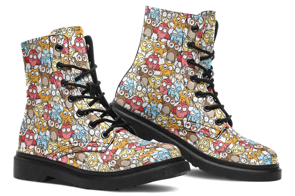 Silly Owl Pattern Boots