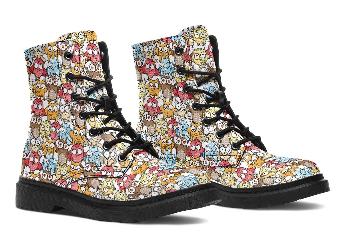 Silly Owl Pattern Boots
