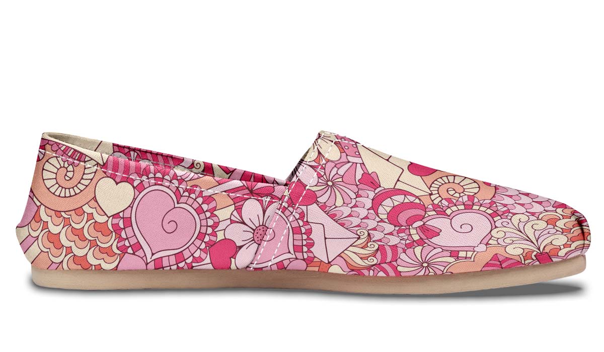 Abstract Valentines Day Casual Shoes