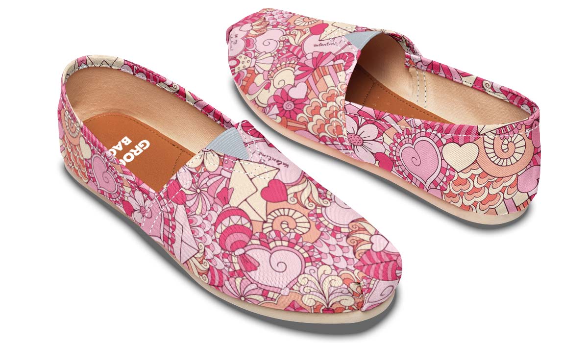 Abstract Valentines Day Casual Shoes