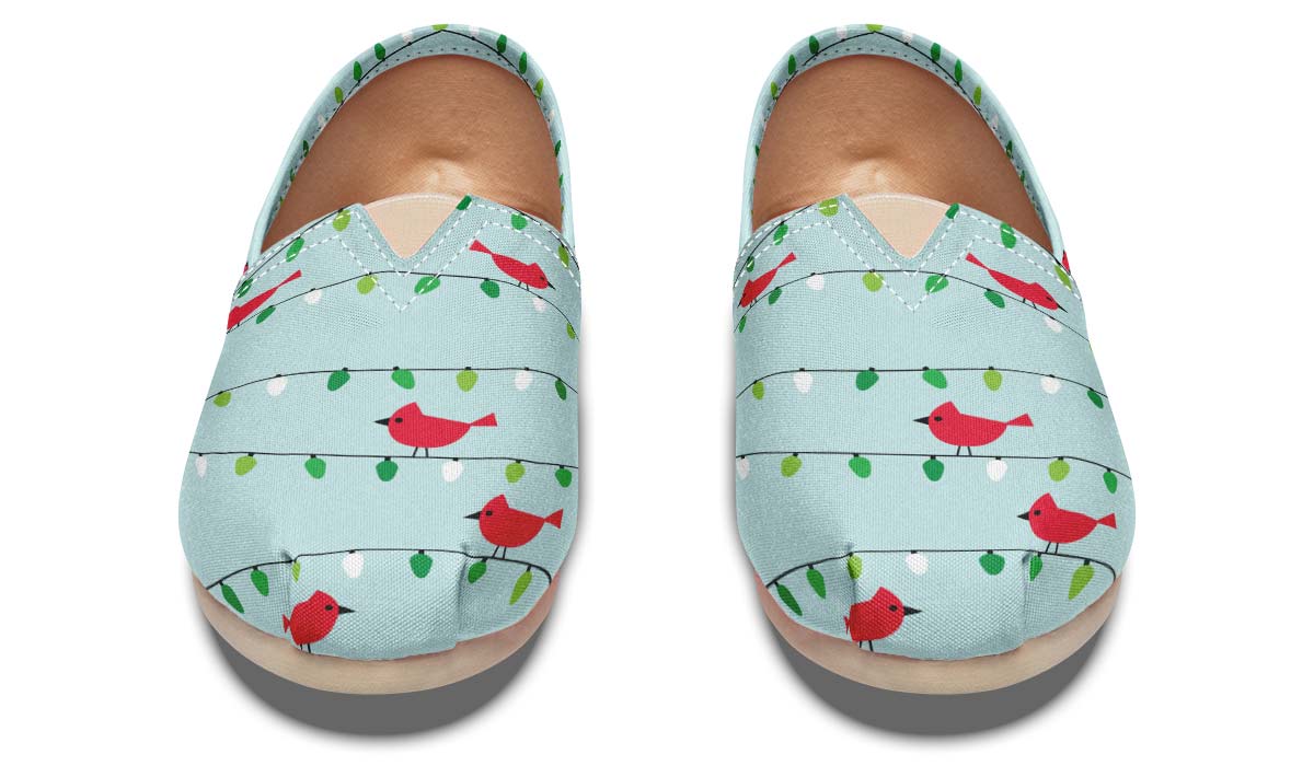 Birds On Christmas Lights Casual Shoes