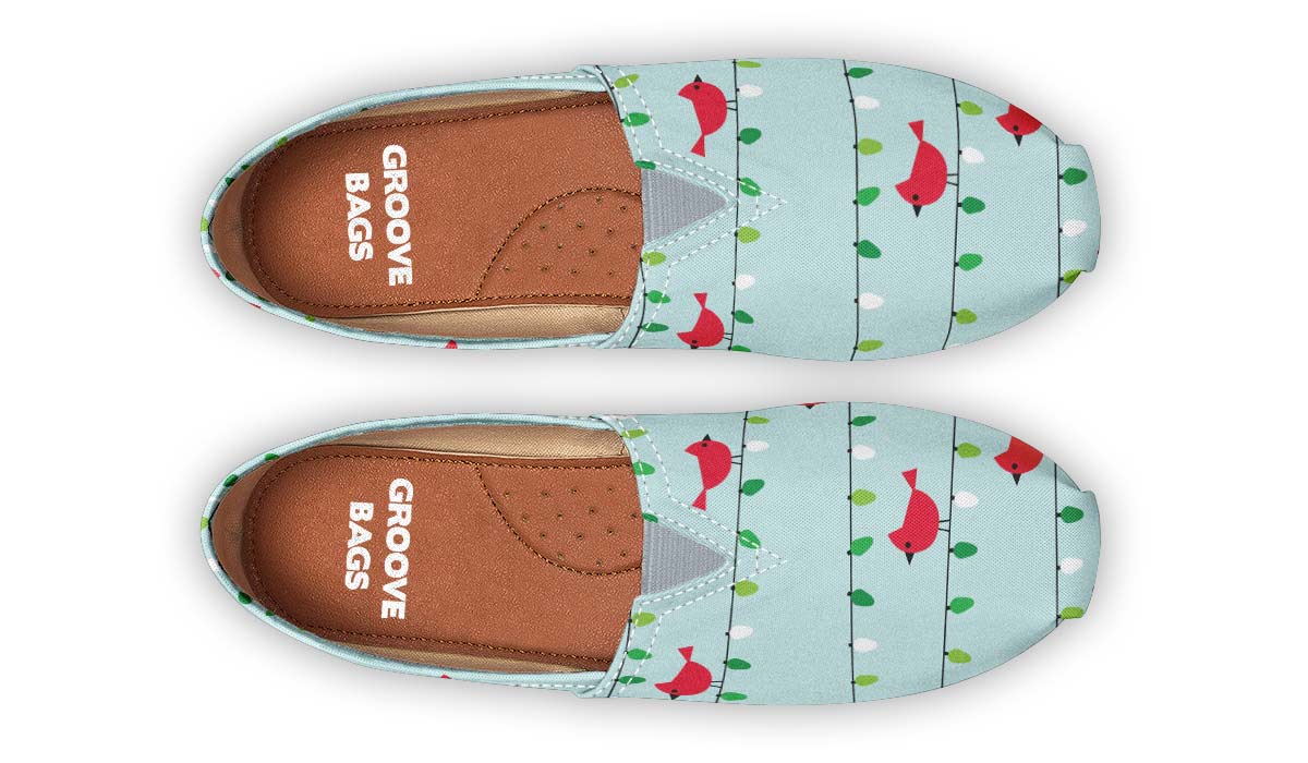 Birds On Christmas Lights Casual Shoes