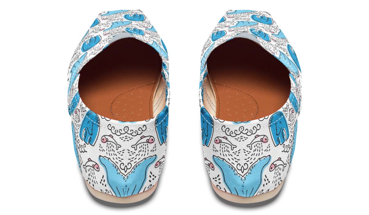 Cartoon Polar Bear Fishing Casual Shoes