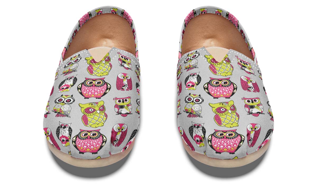 Colorful Owl Pattern Casual Shoes