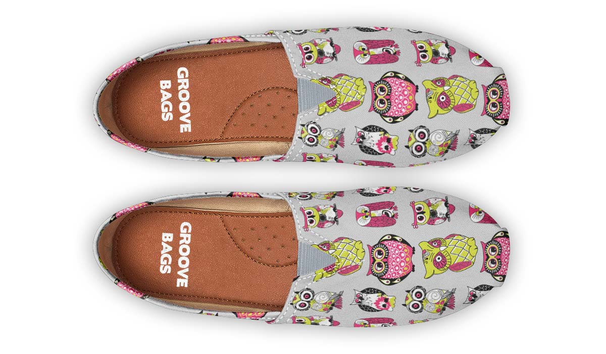 Colorful Owl Pattern Casual Shoes