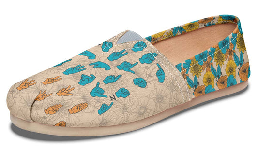 Floral A S L Alphabet Casual Shoes