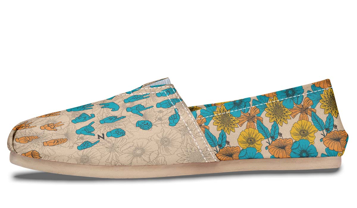Floral A S L Alphabet Casual Shoes