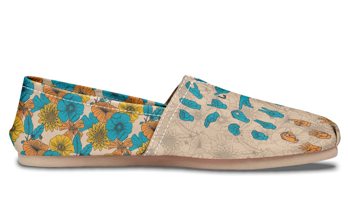 Floral A S L Alphabet Casual Shoes