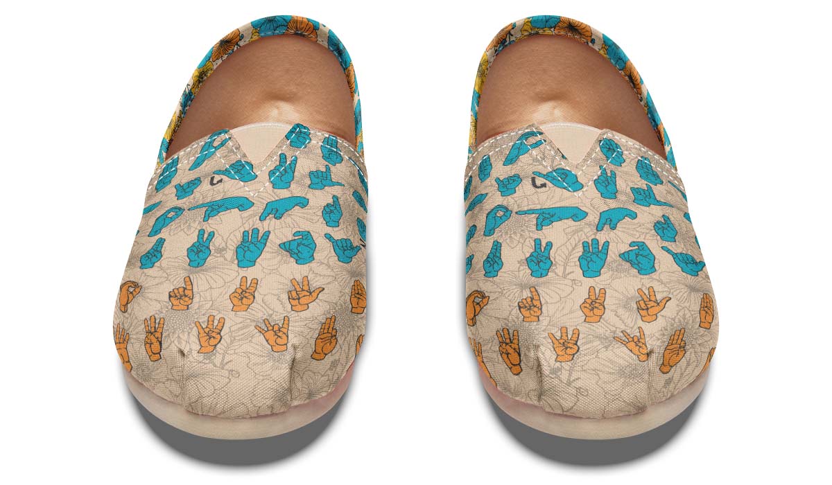 Floral A S L Alphabet Casual Shoes