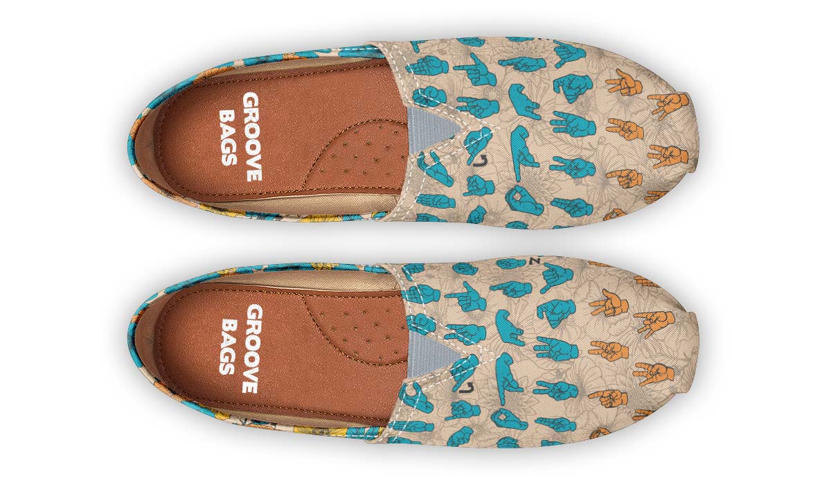 Floral A S L Alphabet Casual Shoes