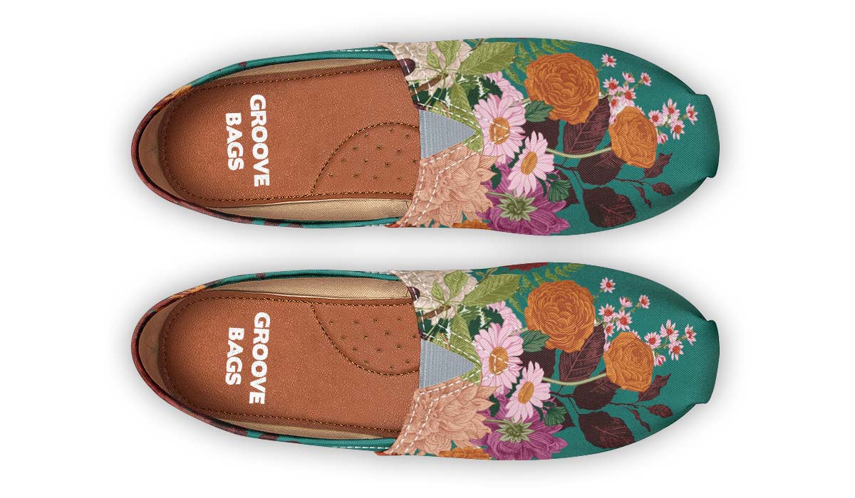Floral Arrangement Blue Casual Shoes