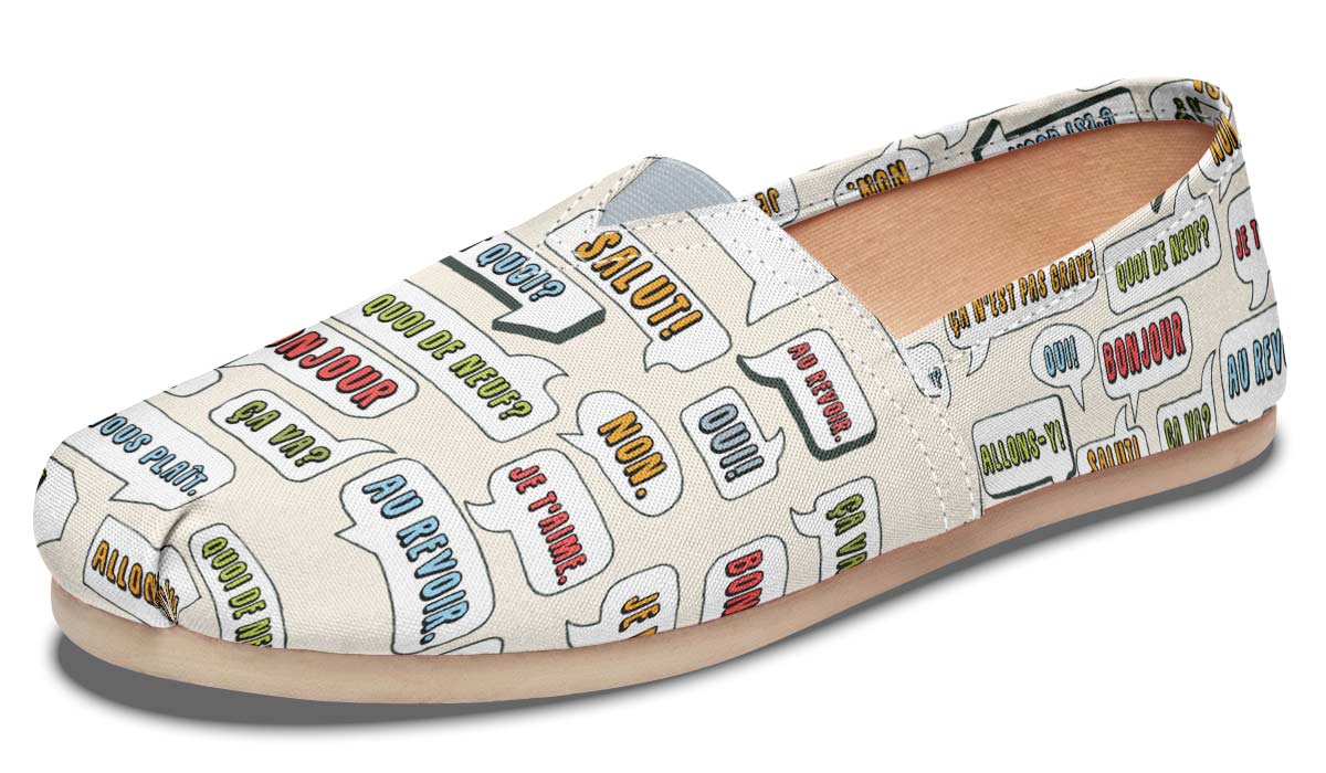 French Phrases No Flag Casual Shoes