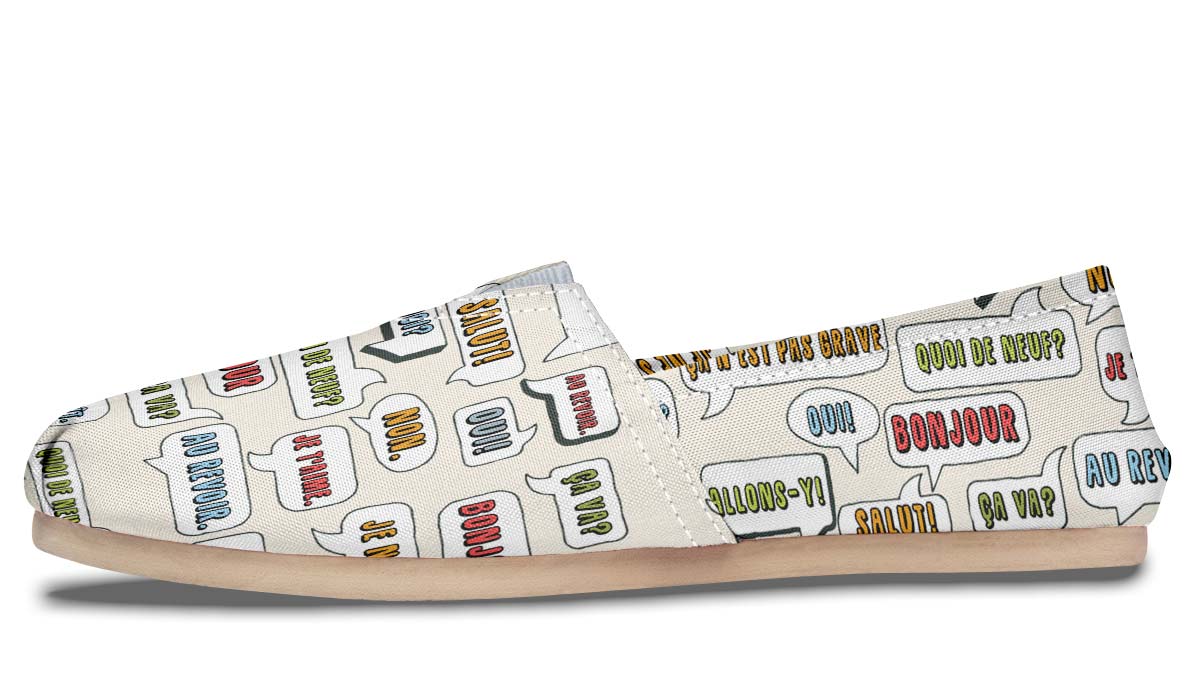French Phrases No Flag Casual Shoes