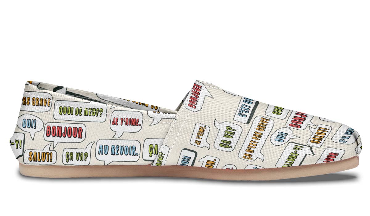 French Phrases No Flag Casual Shoes