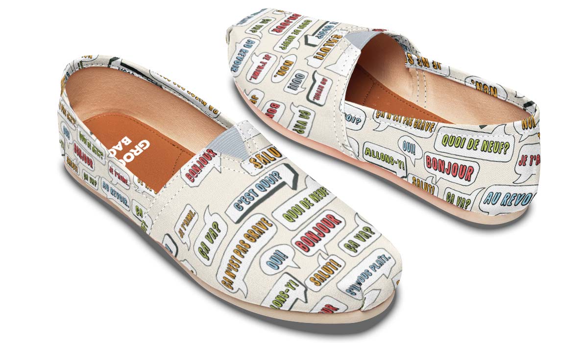 French Phrases No Flag Casual Shoes