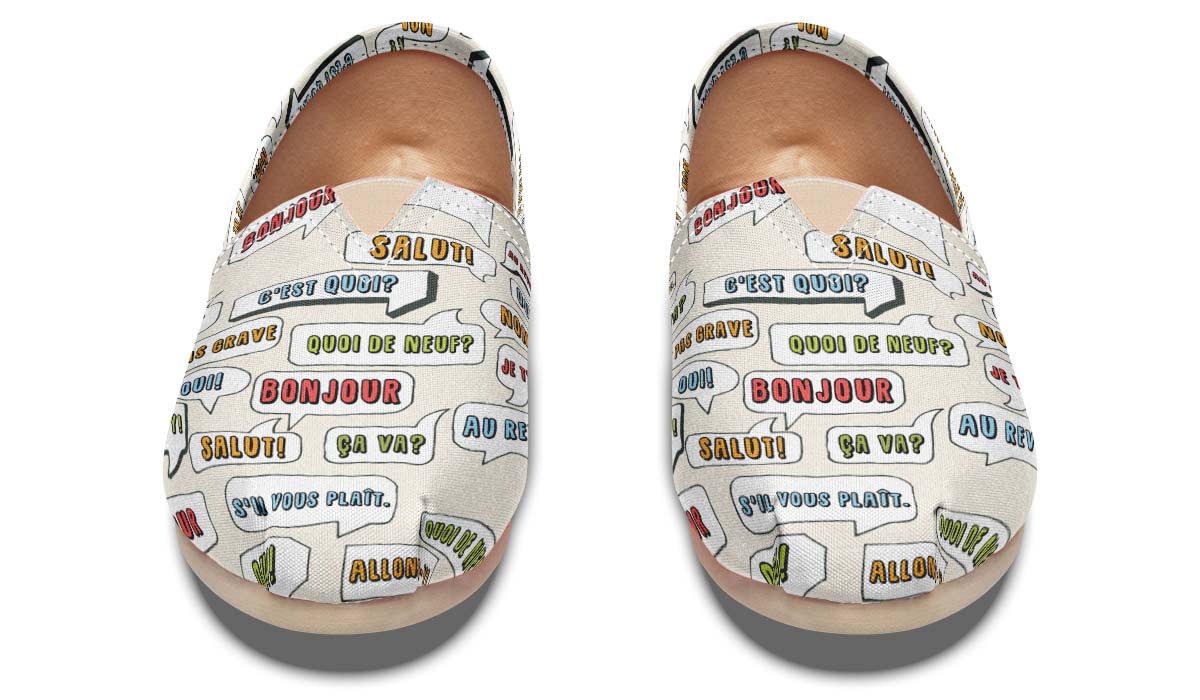 French Phrases No Flag Casual Shoes