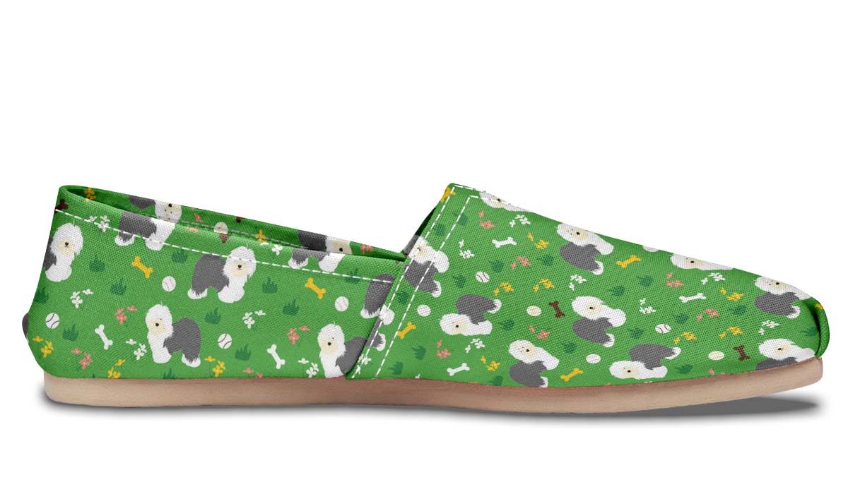 Playful Old English Sheepdog Casual Shoes