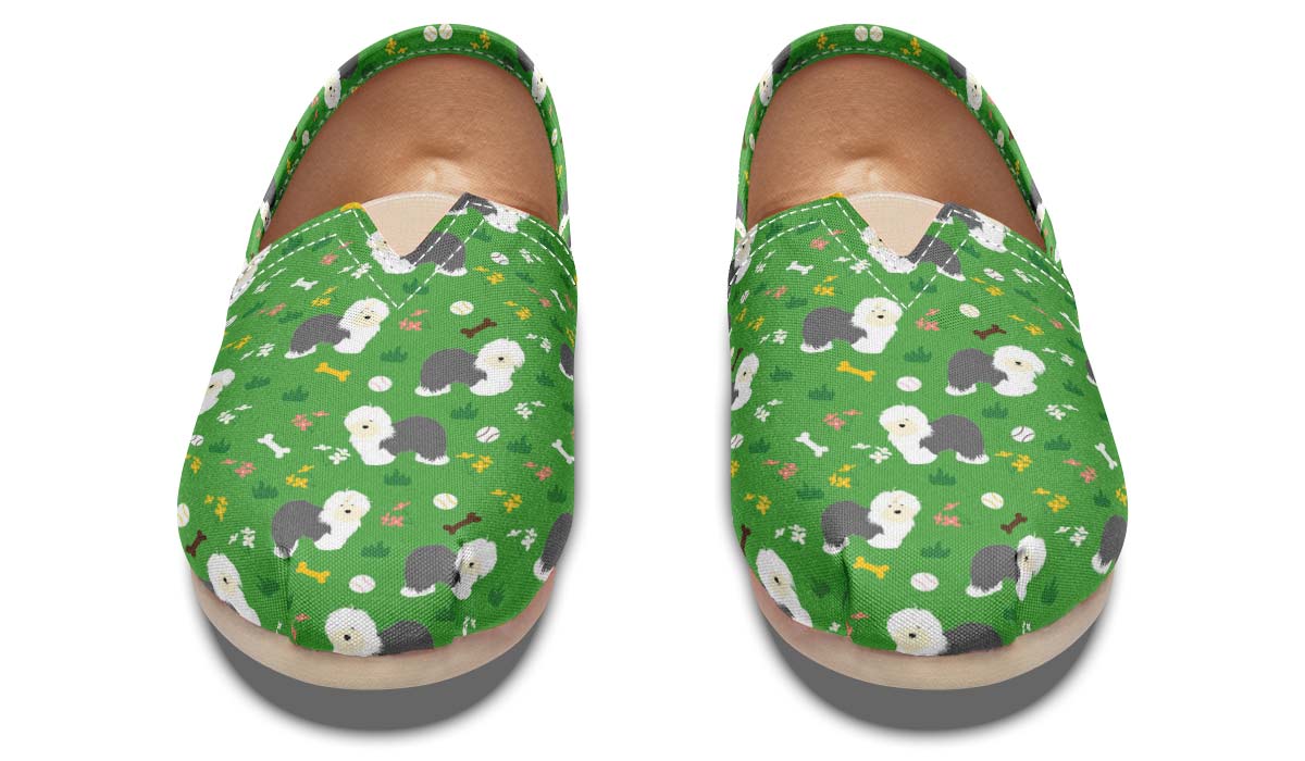 Playful Old English Sheepdog Casual Shoes
