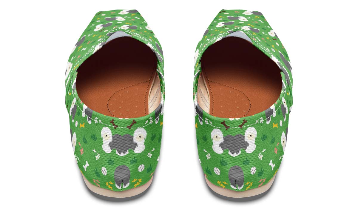 Playful Old English Sheepdog Casual Shoes
